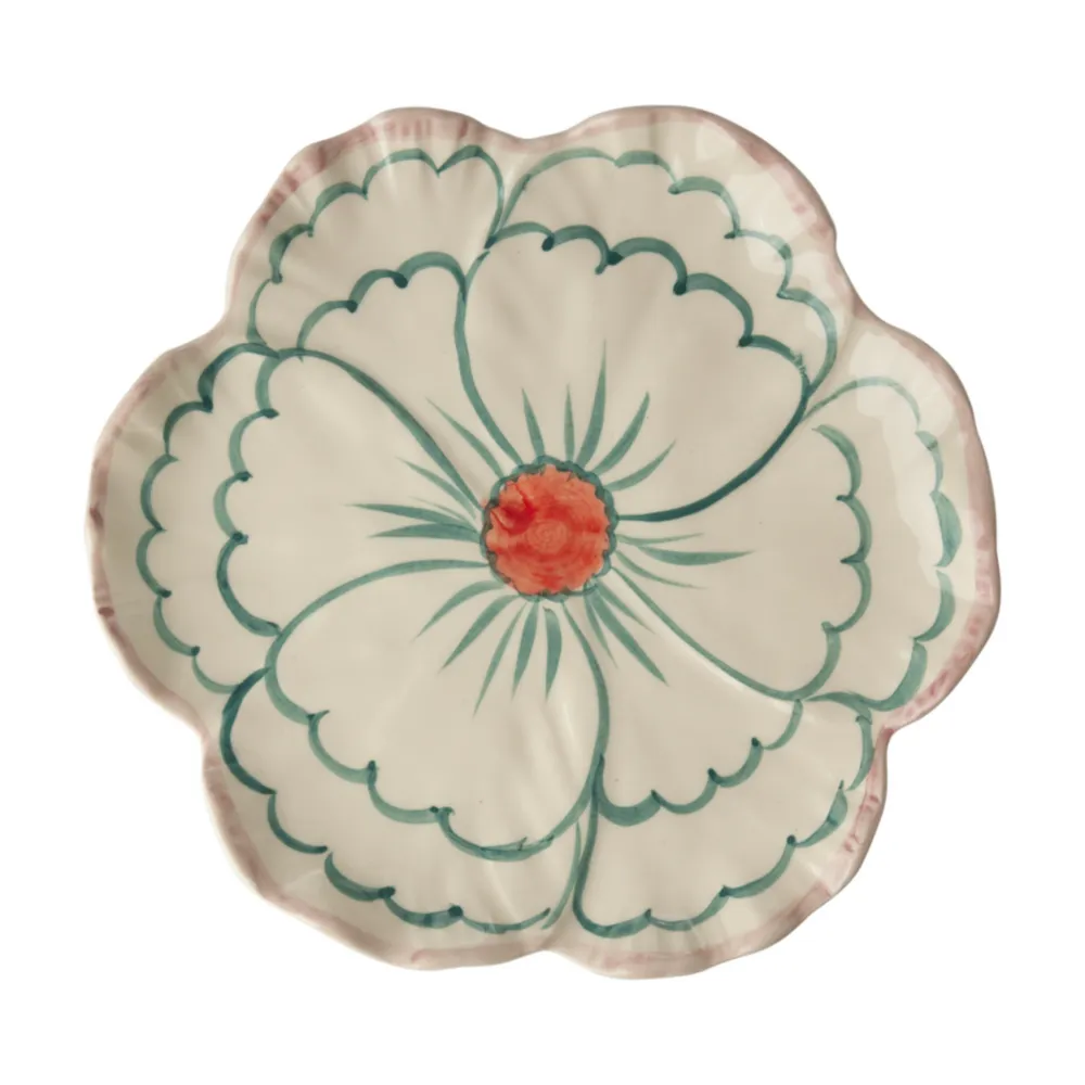 RICE Teller|Geschirr & Tischdeko Skandinavisch-Keramik Beilagenteller Blume