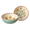 RICE Schüsseln & Schalen|Geschirr & Tischdeko Skandinavisch-Keramik Schale mit Handgemalter Gelbe Blume