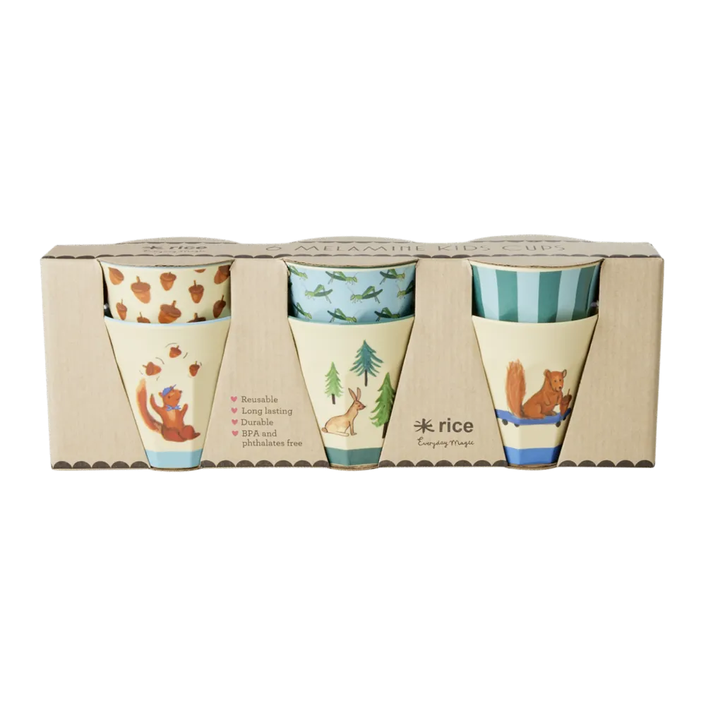 RICE Becher, Tassen & Cups|Geschirr & Tischdeko Skandinavisch-Kinderbecher 6er Set Happy Forest