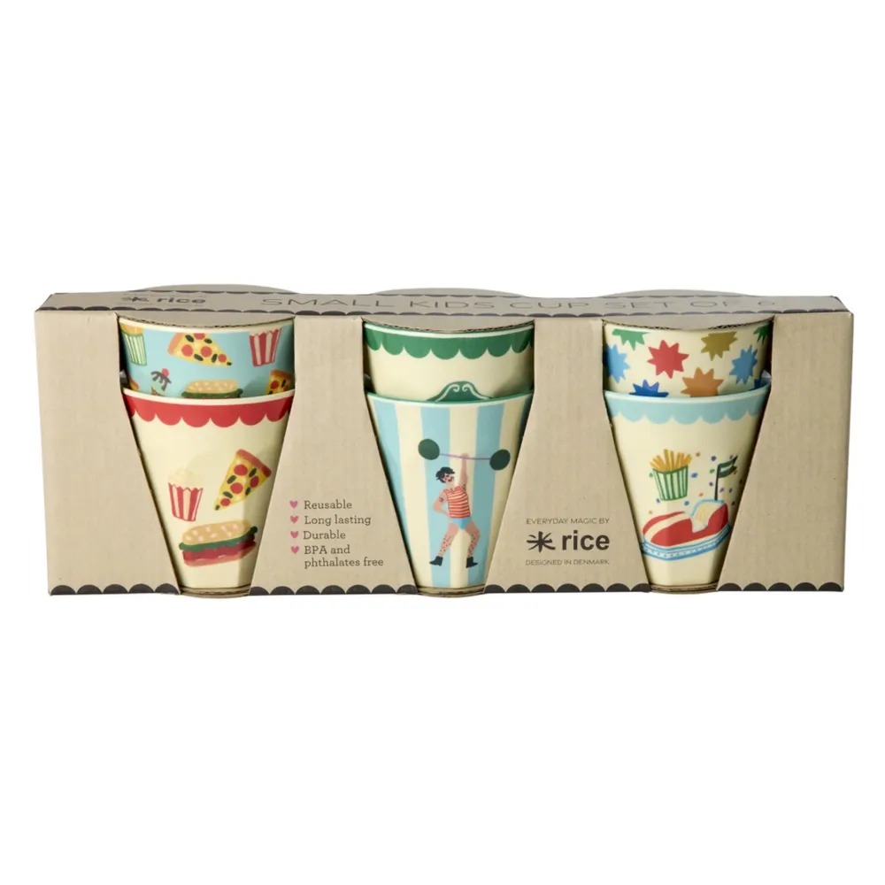 RICE Becher, Tassen & Cups|Geschirr & Tischdeko Skandinavisch-Kleine Kinder Becher Fun Fair - 6er Pack