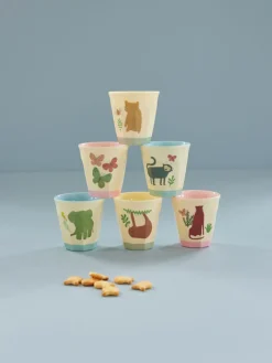 RICE Becher, Tassen & Cups|Geschirr & Tischdeko Skandinavisch-Kleine Melamin Becher Sweet Jungle Print - 6er Set