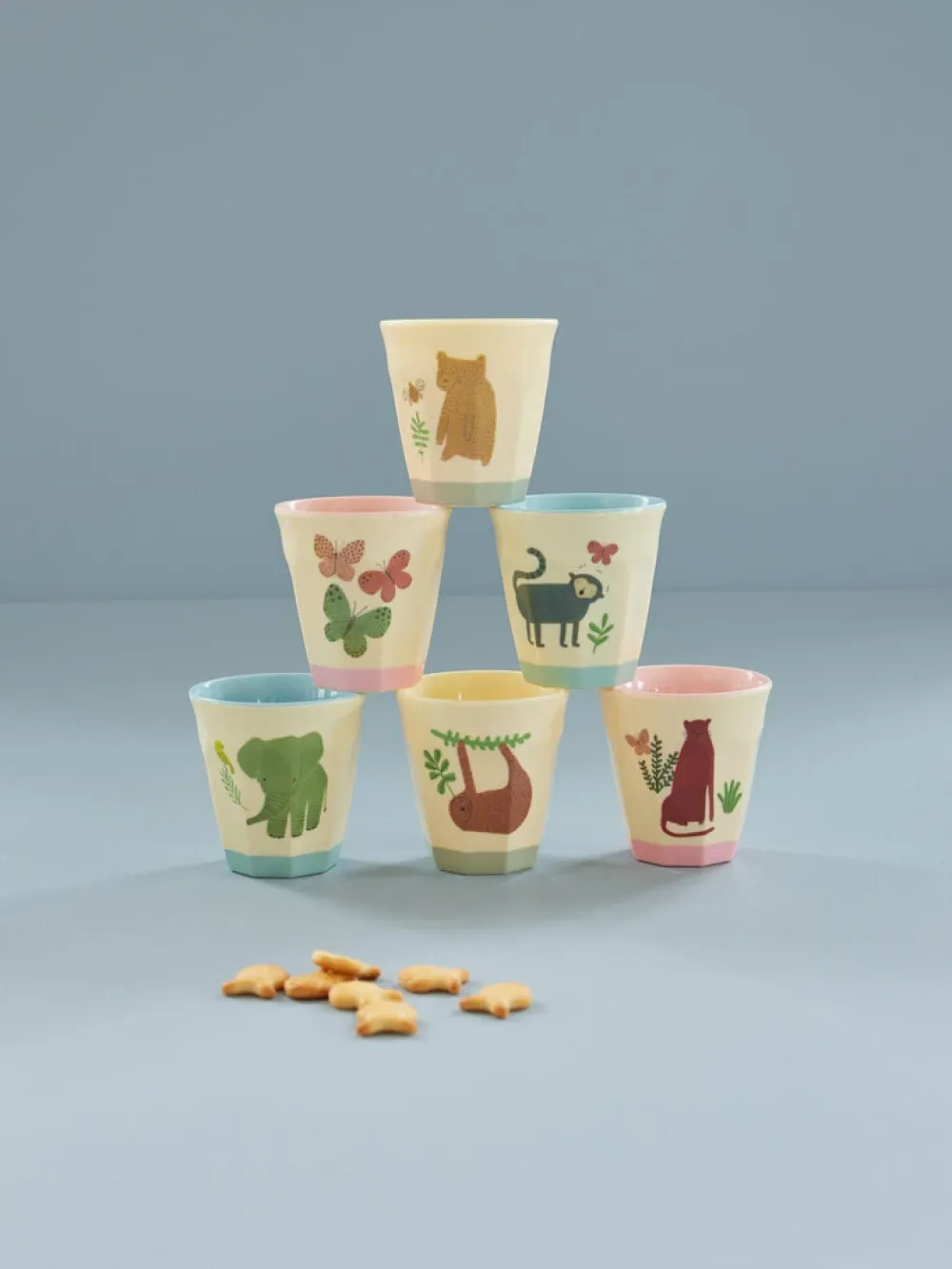 RICE Becher, Tassen & Cups|Geschirr & Tischdeko Skandinavisch-Kleine Melamin Becher Sweet Jungle Print - 6er Set