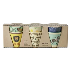 RICE Becher, Tassen & Cups|Geschirr & Tischdeko Skandinavisch-Kleine Melamin Kinder Becher Jungle Animals 6er Pack