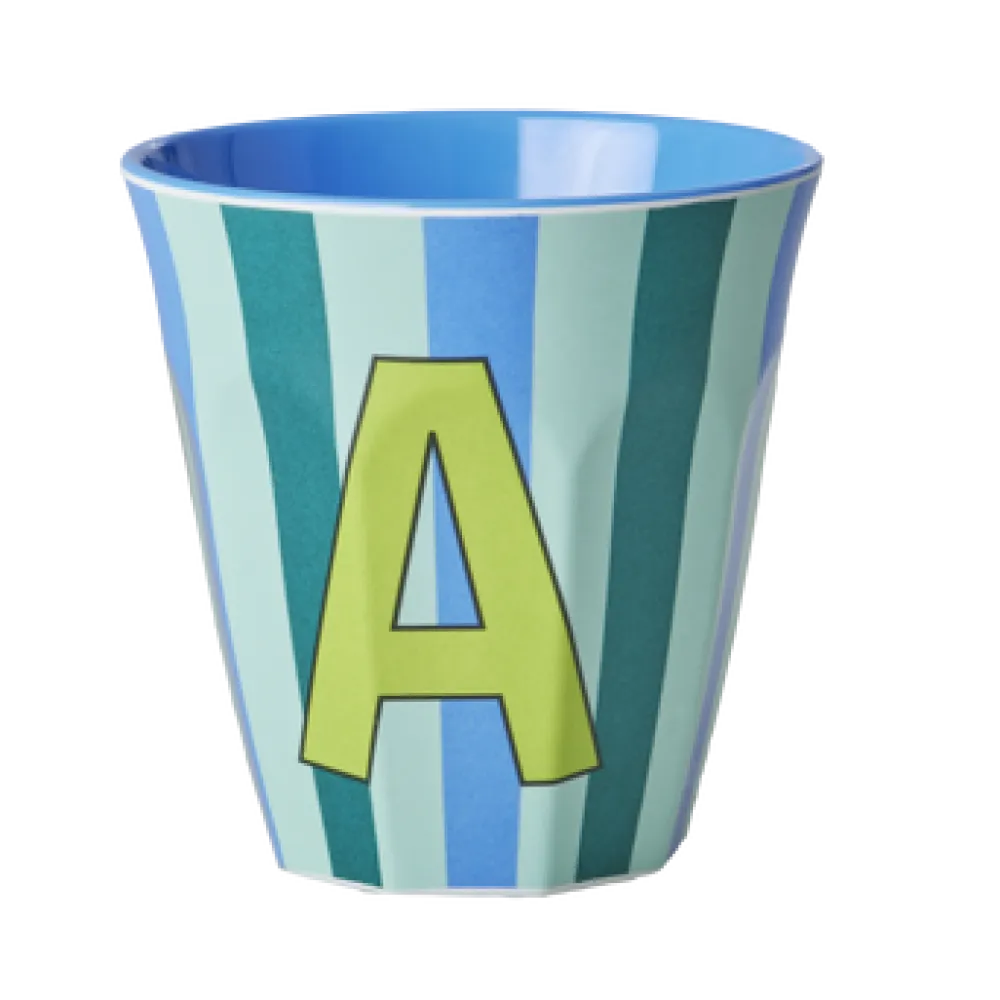 RICE Becher, Tassen & Cups|Geschirr & Tischdeko Skandinavisch-Melamin Buchstabenbecher gestreift