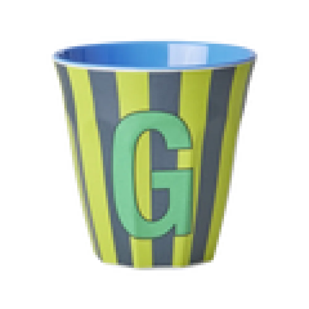 RICE Becher, Tassen & Cups|Geschirr & Tischdeko Skandinavisch-Melamin Buchstabenbecher gestreift