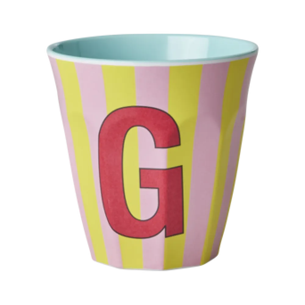 RICE Becher, Tassen & Cups|Geschirr & Tischdeko Skandinavisch-Melamin Buchstabenbecher gestreift
