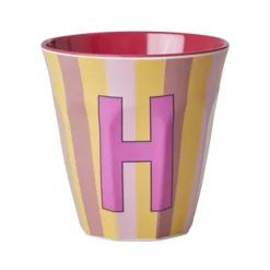 RICE Becher, Tassen & Cups|Geschirr & Tischdeko Skandinavisch-Melamin Buchstabenbecher gestreift