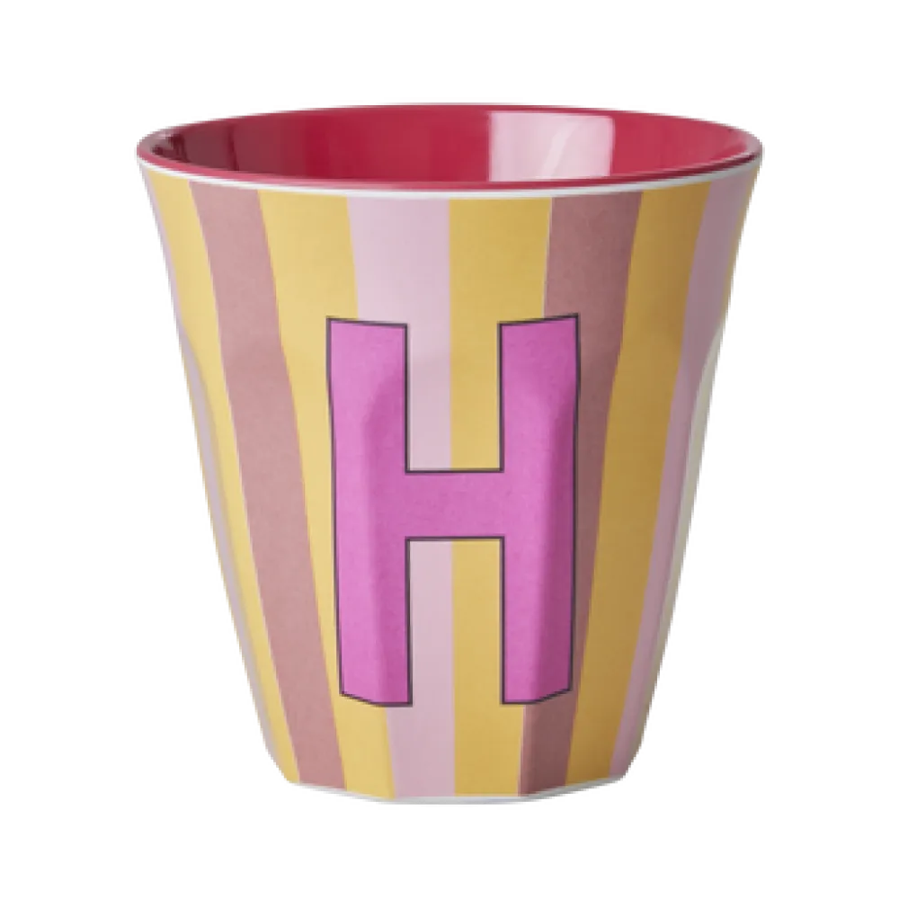 RICE Becher, Tassen & Cups|Geschirr & Tischdeko Skandinavisch-Melamin Buchstabenbecher gestreift