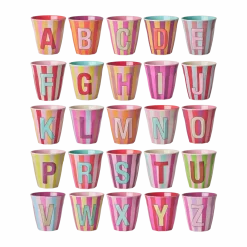 RICE Becher, Tassen & Cups|Geschirr & Tischdeko Skandinavisch-Melamin Buchstabenbecher gestreift