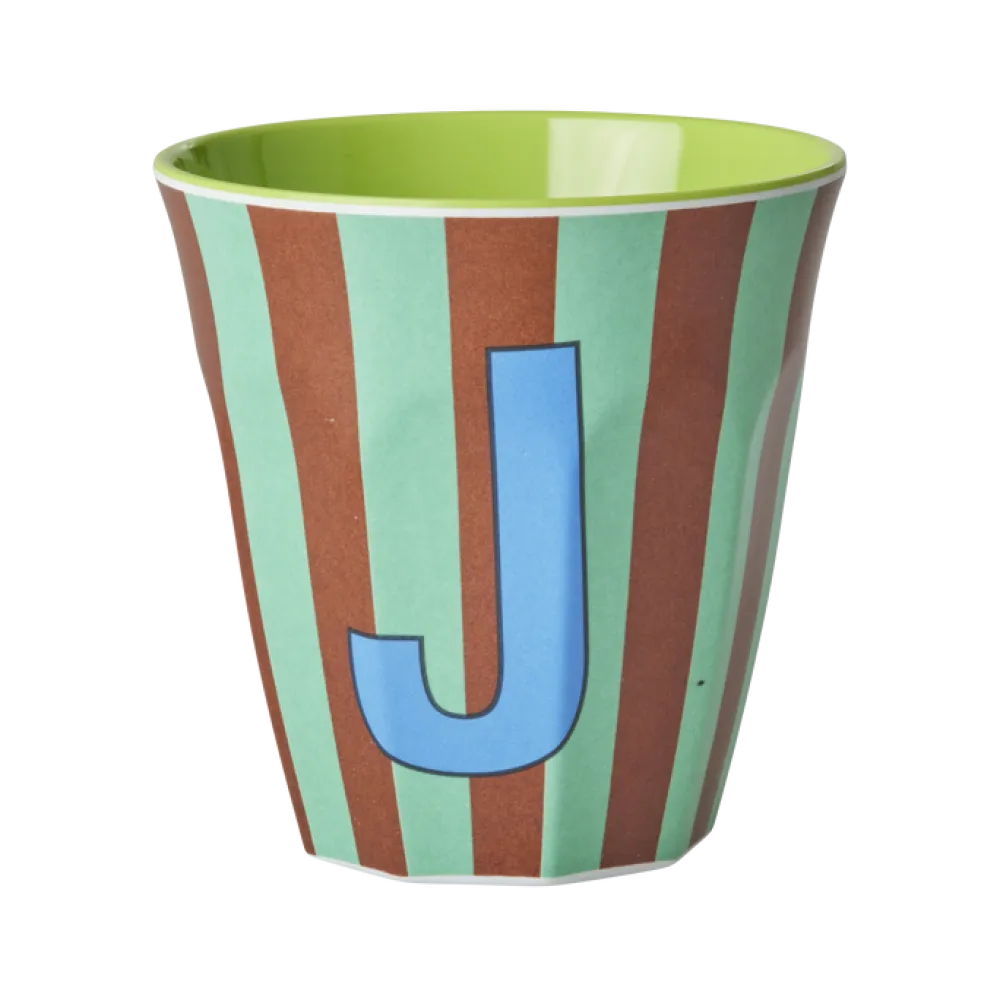 RICE Becher, Tassen & Cups|Geschirr & Tischdeko Skandinavisch-Melamin Buchstabenbecher gestreift