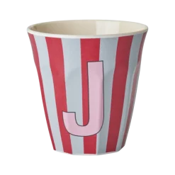 RICE Becher, Tassen & Cups|Geschirr & Tischdeko Skandinavisch-Melamin Buchstabenbecher gestreift