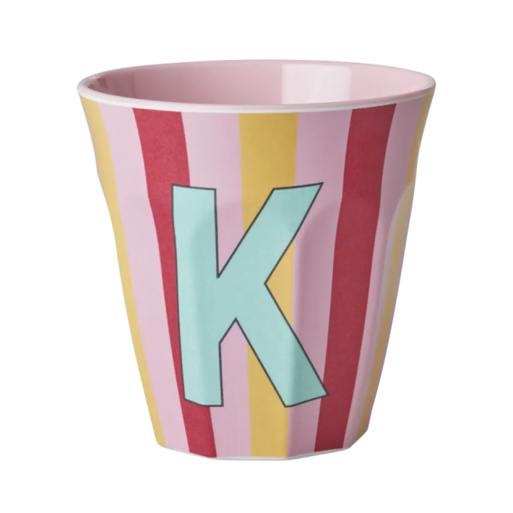 RICE Becher, Tassen & Cups|Geschirr & Tischdeko Skandinavisch-Melamin Buchstabenbecher gestreift