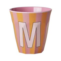 RICE Becher, Tassen & Cups|Geschirr & Tischdeko Skandinavisch-Melamin Buchstabenbecher gestreift