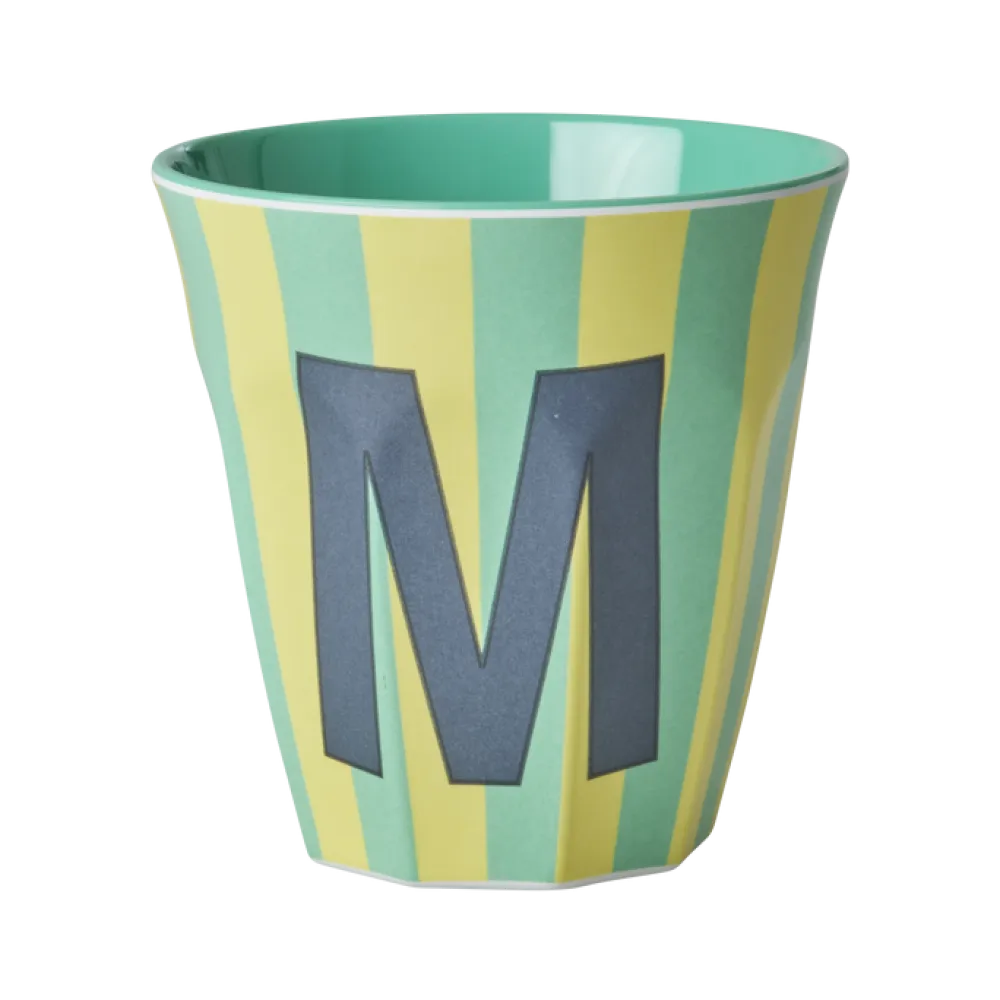 RICE Becher, Tassen & Cups|Geschirr & Tischdeko Skandinavisch-Melamin Buchstabenbecher gestreift