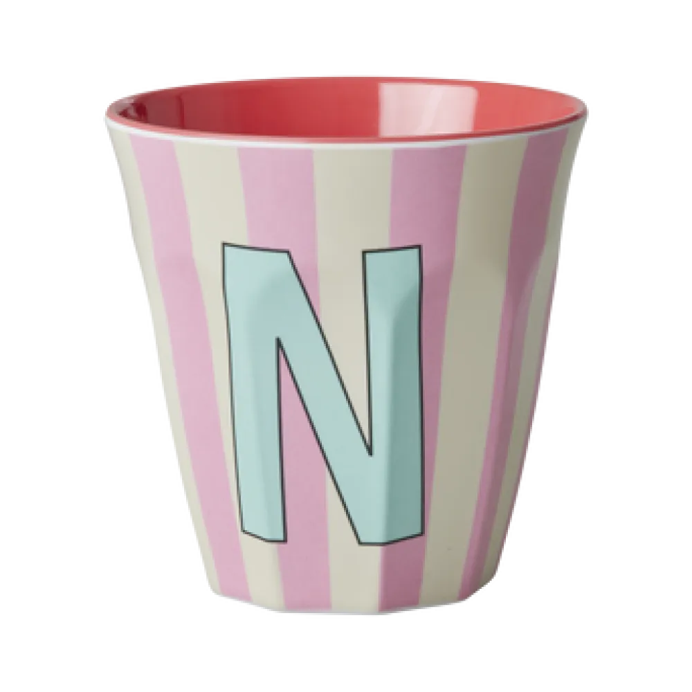 RICE Becher, Tassen & Cups|Geschirr & Tischdeko Skandinavisch-Melamin Buchstabenbecher gestreift