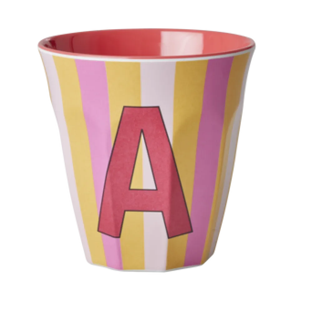 RICE Becher, Tassen & Cups|Geschirr & Tischdeko Skandinavisch-Melamin Buchstabenbecher gestreift