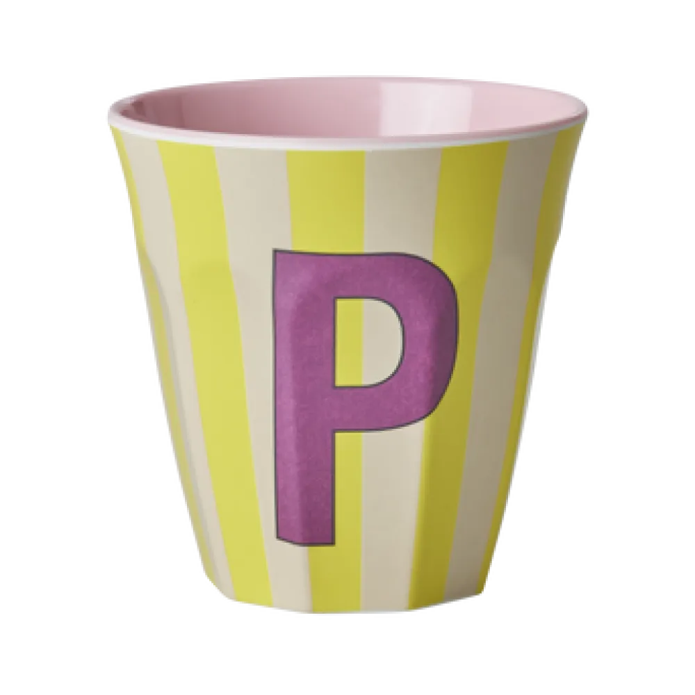 RICE Becher, Tassen & Cups|Geschirr & Tischdeko Skandinavisch-Melamin Buchstabenbecher gestreift