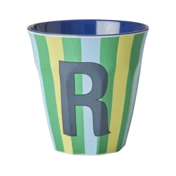 RICE Becher, Tassen & Cups|Geschirr & Tischdeko Skandinavisch-Melamin Buchstabenbecher gestreift