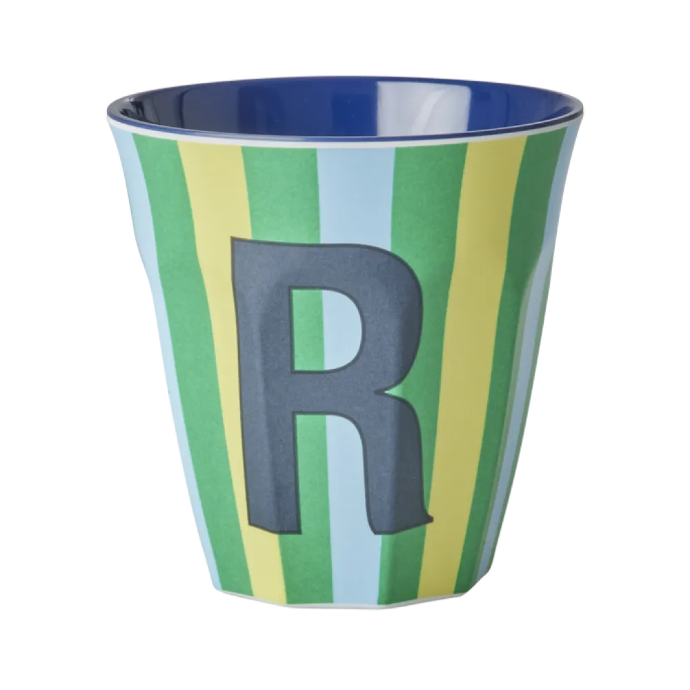RICE Becher, Tassen & Cups|Geschirr & Tischdeko Skandinavisch-Melamin Buchstabenbecher gestreift