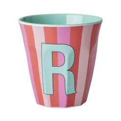 RICE Becher, Tassen & Cups|Geschirr & Tischdeko Skandinavisch-Melamin Buchstabenbecher gestreift
