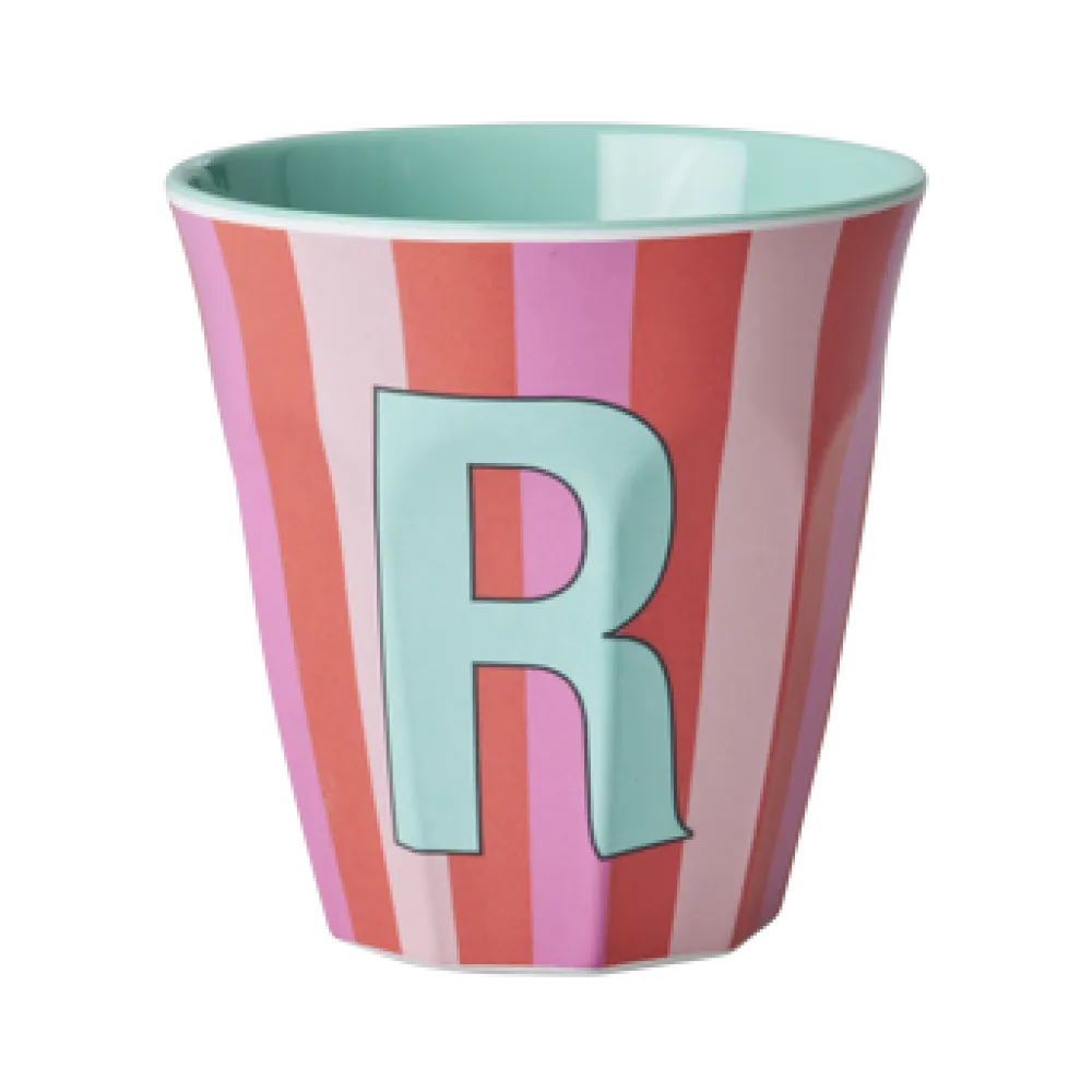 RICE Becher, Tassen & Cups|Geschirr & Tischdeko Skandinavisch-Melamin Buchstabenbecher gestreift