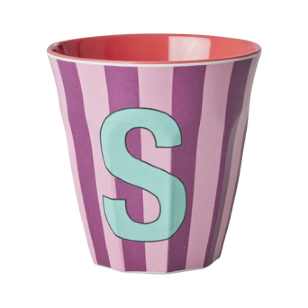 RICE Becher, Tassen & Cups|Geschirr & Tischdeko Skandinavisch-Melamin Buchstabenbecher gestreift