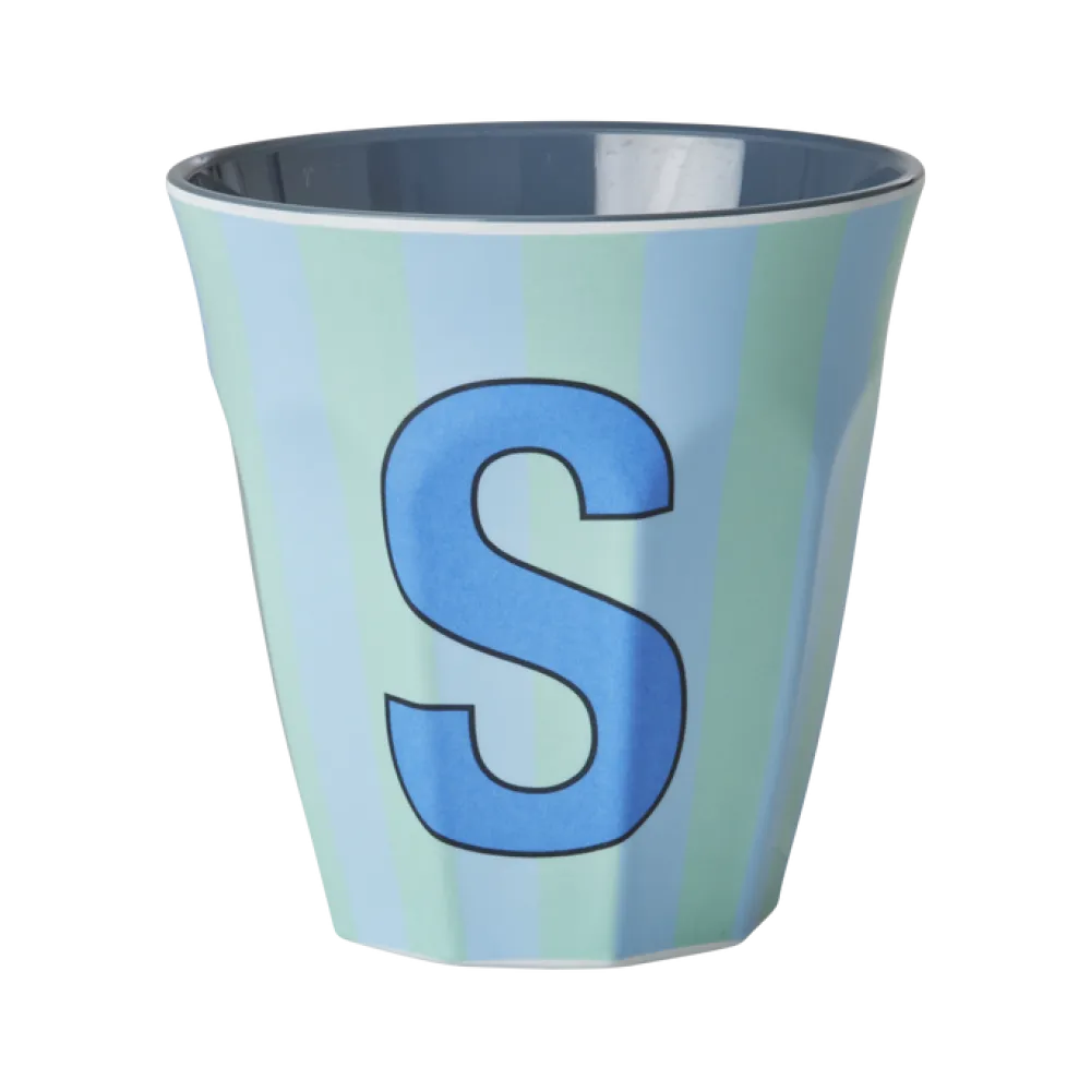 RICE Becher, Tassen & Cups|Geschirr & Tischdeko Skandinavisch-Melamin Buchstabenbecher gestreift