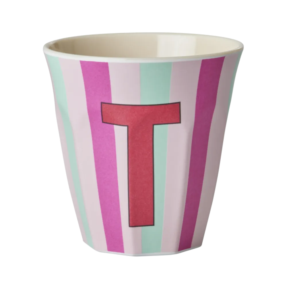 RICE Becher, Tassen & Cups|Geschirr & Tischdeko Skandinavisch-Melamin Buchstabenbecher gestreift