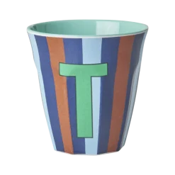RICE Becher, Tassen & Cups|Geschirr & Tischdeko Skandinavisch-Melamin Buchstabenbecher gestreift