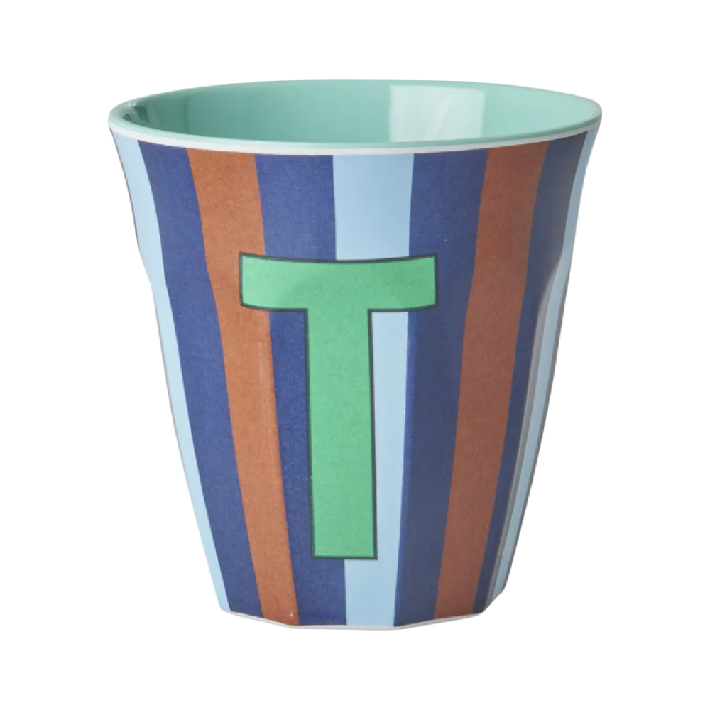 RICE Becher, Tassen & Cups|Geschirr & Tischdeko Skandinavisch-Melamin Buchstabenbecher gestreift