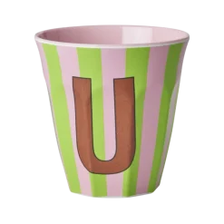 RICE Becher, Tassen & Cups|Geschirr & Tischdeko Skandinavisch-Melamin Buchstabenbecher gestreift