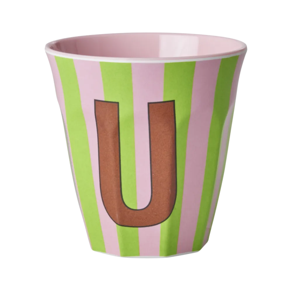 RICE Becher, Tassen & Cups|Geschirr & Tischdeko Skandinavisch-Melamin Buchstabenbecher gestreift
