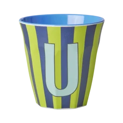 RICE Becher, Tassen & Cups|Geschirr & Tischdeko Skandinavisch-Melamin Buchstabenbecher gestreift