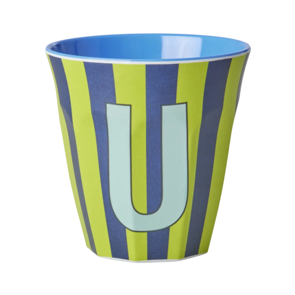 RICE Becher, Tassen & Cups|Geschirr & Tischdeko Skandinavisch-Melamin Buchstabenbecher gestreift
