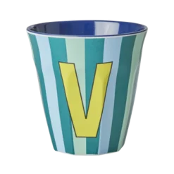 RICE Becher, Tassen & Cups|Geschirr & Tischdeko Skandinavisch-Melamin Buchstabenbecher gestreift