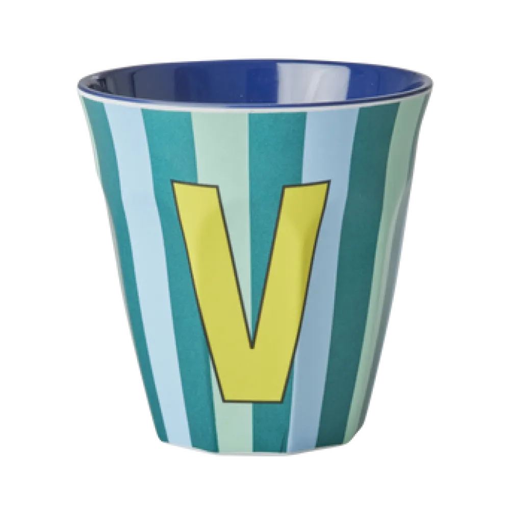 RICE Becher, Tassen & Cups|Geschirr & Tischdeko Skandinavisch-Melamin Buchstabenbecher gestreift