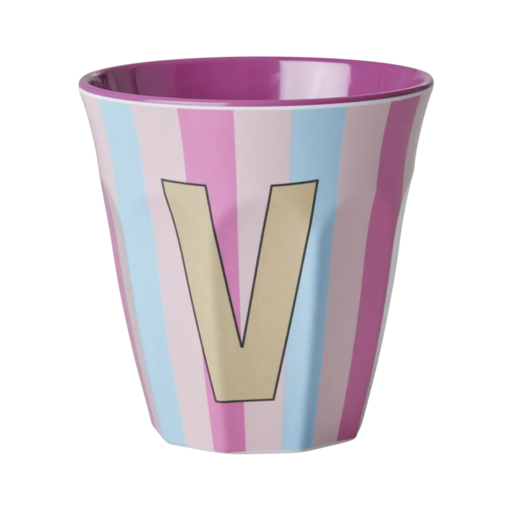 RICE Becher, Tassen & Cups|Geschirr & Tischdeko Skandinavisch-Melamin Buchstabenbecher gestreift