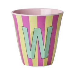 RICE Becher, Tassen & Cups|Geschirr & Tischdeko Skandinavisch-Melamin Buchstabenbecher gestreift