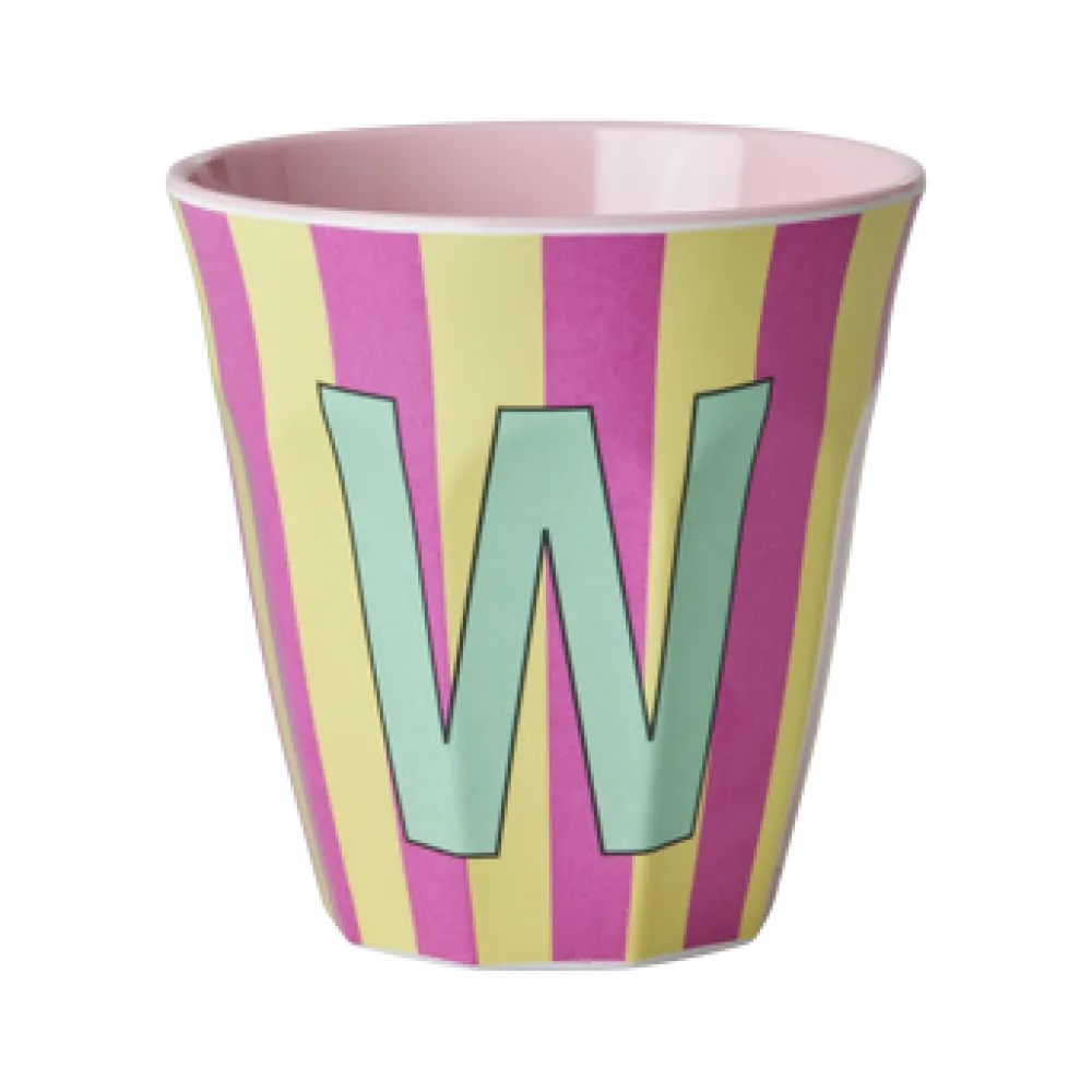 RICE Becher, Tassen & Cups|Geschirr & Tischdeko Skandinavisch-Melamin Buchstabenbecher gestreift