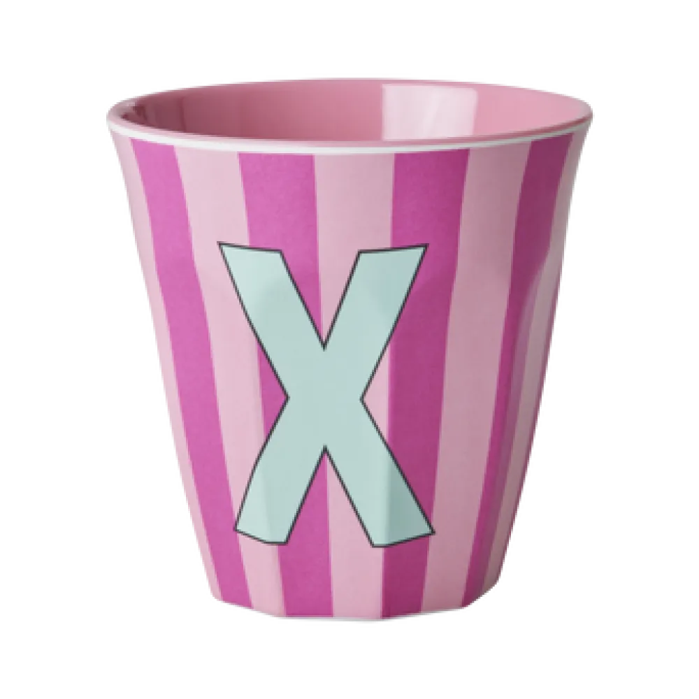 RICE Becher, Tassen & Cups|Geschirr & Tischdeko Skandinavisch-Melamin Buchstabenbecher gestreift