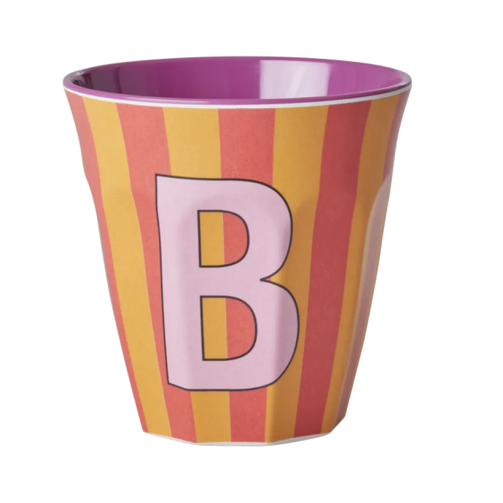 RICE Becher, Tassen & Cups|Geschirr & Tischdeko Skandinavisch-Melamin Buchstabenbecher gestreift