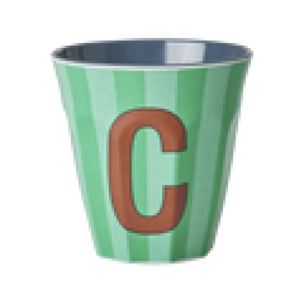 RICE Becher, Tassen & Cups|Geschirr & Tischdeko Skandinavisch-Melamin Buchstabenbecher gestreift