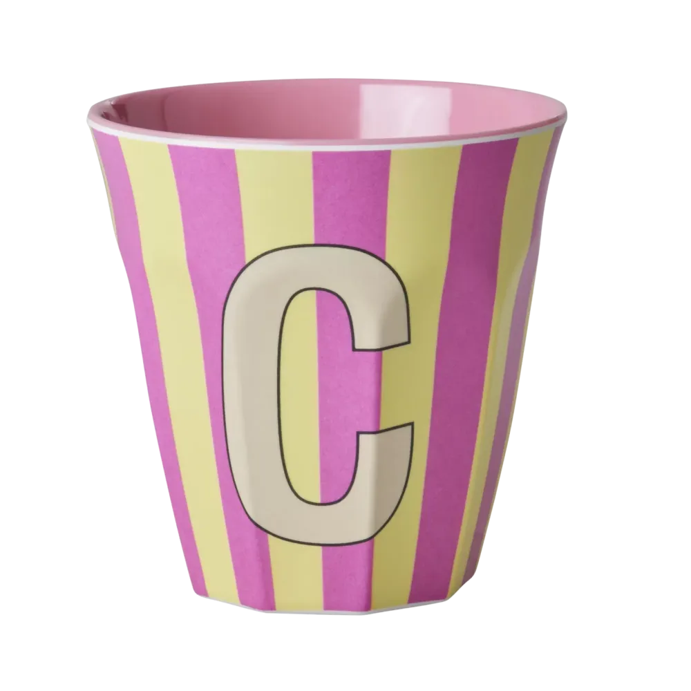 RICE Becher, Tassen & Cups|Geschirr & Tischdeko Skandinavisch-Melamin Buchstabenbecher gestreift