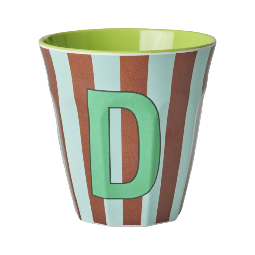 RICE Becher, Tassen & Cups|Geschirr & Tischdeko Skandinavisch-Melamin Buchstabenbecher gestreift