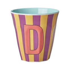 RICE Becher, Tassen & Cups|Geschirr & Tischdeko Skandinavisch-Melamin Buchstabenbecher gestreift
