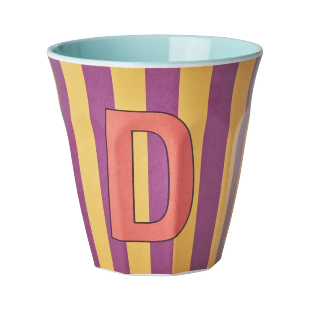 RICE Becher, Tassen & Cups|Geschirr & Tischdeko Skandinavisch-Melamin Buchstabenbecher gestreift
