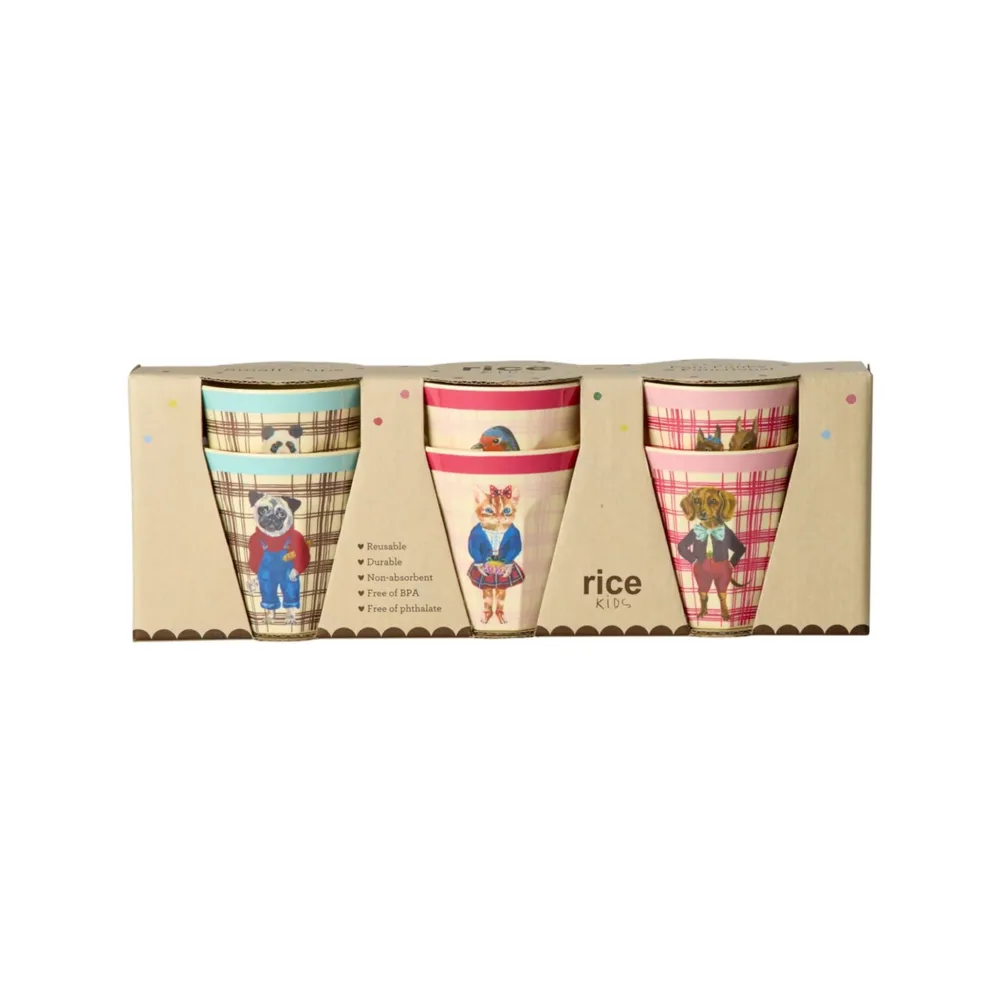 RICE Becher, Tassen & Cups|Geschirr & Tischdeko Skandinavisch-Melamin Kinder Becher Nathalie Lété Print 6er Pack