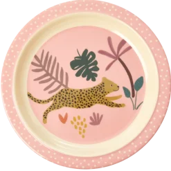 RICE Kindergeschirr-Melamin Kinder Teller Jungle Animals