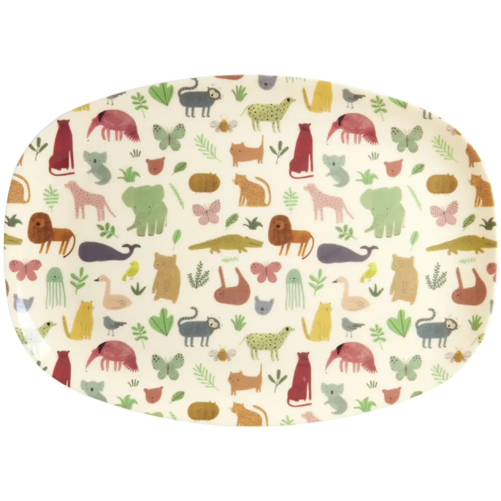 RICE Teller|Geschirr & Tischdeko Skandinavisch-Melamin Kinderteller Sweet Jungle Print