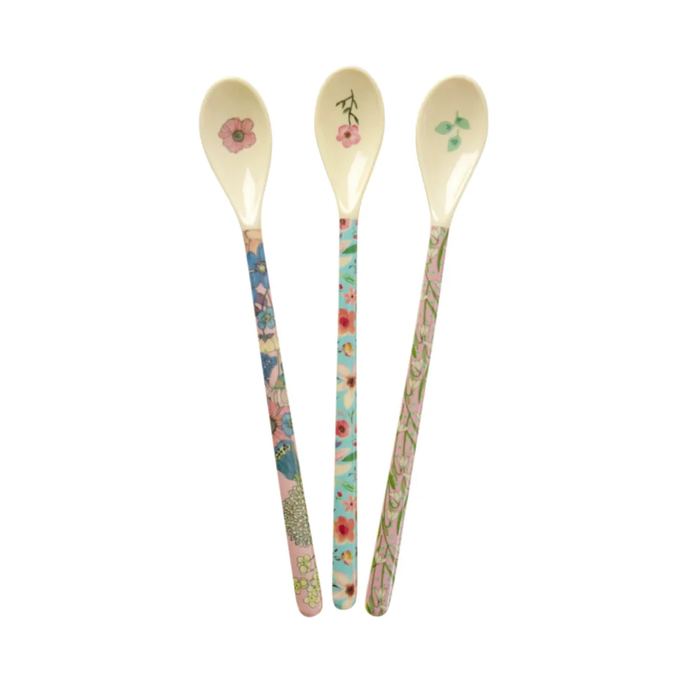 RICE Besteck|Geschirr & Tischdeko Skandinavisch-Melamin Latte Löffel Flower Prints